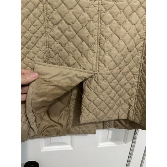 Lands’ End Womens Quilted Jacket Neutral Khaki Beige Color, Size 1x Plus - Picture 6 of 10